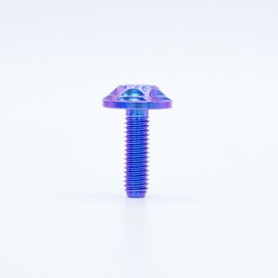Sekrup Paduan Titanium Sepeda Motor Tc4 Gradien Biru Ungu Standar ANSI ASME