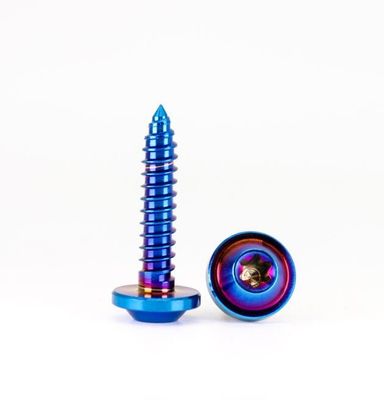 Sekrup Paduan Titanium Sepeda Motor Tc4 Gradien Biru Ungu Standar ANSI ASME
